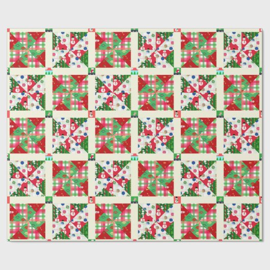 kerstgriet cadeaupapier (Vlak)