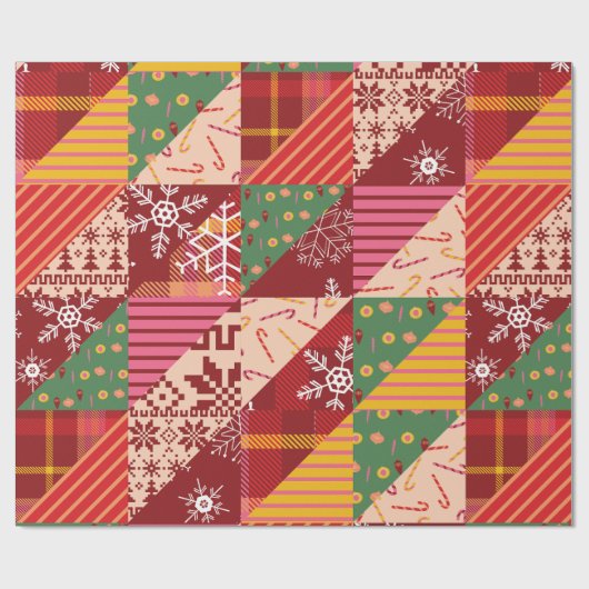 kerstgriet cadeaupapier (Vlak)