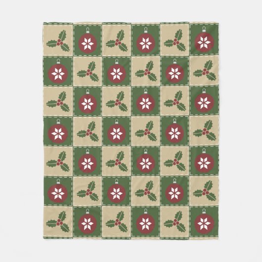 kerstgriet fleece deken (Voorkant)