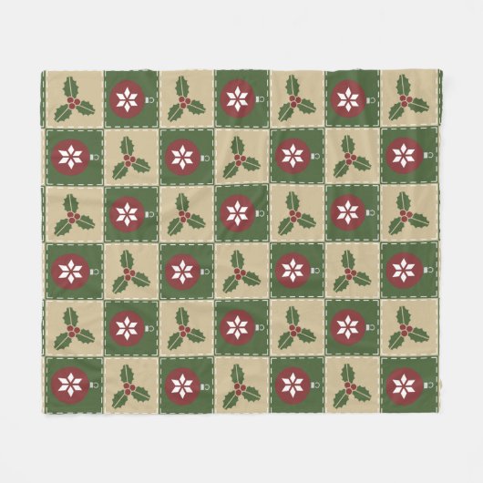 kerstgriet fleece deken (Voorkant (Horizontaal))