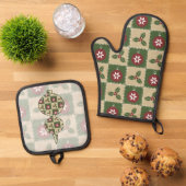 kerstgriet ovenwant & pannenlap set (Top down)