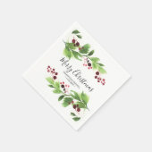 Kerstgrijns papier van rode bessen Napkin Servet (Hoek)