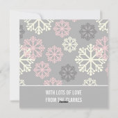 Kerstgrijs en roze winterfeestdag fotokaart feestdagenkaart (Achterkant)