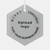 kerstgrijs glazen hexagon-versiering glas ornament (Voorkant)