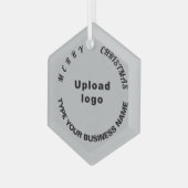 kerstgrijs glazen hexagon-versiering glas ornament (Voorkant links)