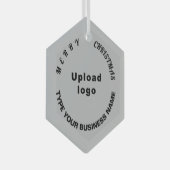 kerstgrijs glazen hexagon-versiering glas ornament (Voorkant Rechts)