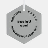 kerstgrijs glazen hexagon-versiering glas ornament (Achterkant)