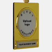 Kerstgrijs op verguld banner ornament (Rechts)