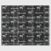 kerstgrijs paardenpaardje gepersonaliseerd cadeaupapier (Vlak)