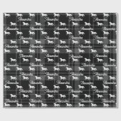 kerstgrijs paardenpaardje gepersonaliseerd cadeaupapier (Vlak)