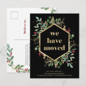 Kerstgrijs| Verhuisaankondiging Feestdagenkaart (Voorkant / Achterkant)