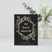 Kerstgrijs| Verhuisaankondiging Feestdagenkaart (Staand voorkant)