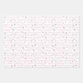 Kerstgrijs wit roze zilverkleurig elegant inpakpapier vel (Voorkant 2)