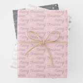 Kerstgrijs wit roze zilverkleurig elegant inpakpapier vel (In situ)