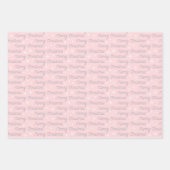 Kerstgrijs wit roze zilverkleurig elegant inpakpapier vel (Voorkant)