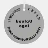 kerstgrijze cirkel glazen versiering glas ornament (Achterkant)