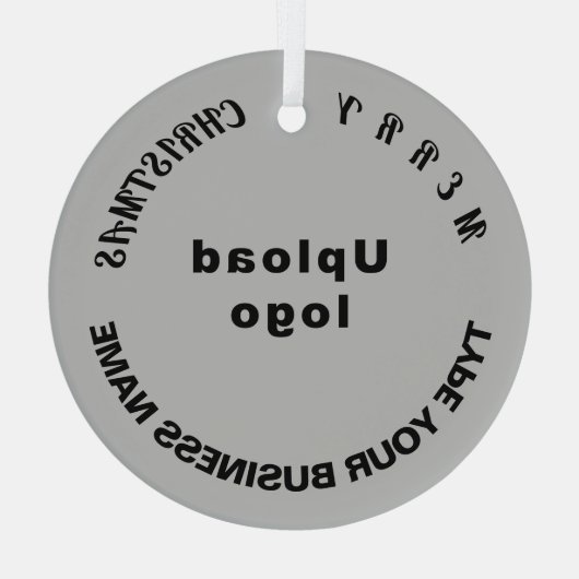 kerstgrijze cirkel glazen versiering glas ornament (Achterkant)