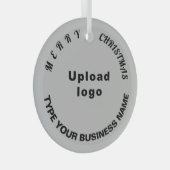 kerstgrijze cirkel glazen versiering glas ornament (Voorkant Rechts)