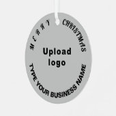 kerstgrijze cirkel metaalversiering metalen ornament (Voorkant links)