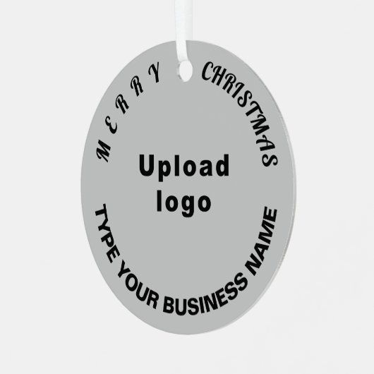 kerstgrijze cirkel metaalversiering metalen ornament (Voorkant links)