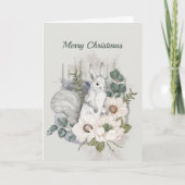 Kerstgrijze eucalyptusWaterverf Feestdagen Kaart (Voorkant)