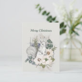 Kerstgrijze eucalyptusWaterverf Feestdagenkaart (Staand voorkant)