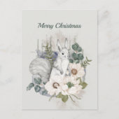 Kerstgrijze eucalyptusWaterverf Feestdagenkaart (Voorkant)