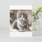 Kerstgrijze keuten, kerstkerstmis T-shirt Feestdagenkaart (Staand voorkant)