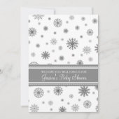 kerstgrijze Snowflake Aangepast Baby shower Kaart (Voorkant)
