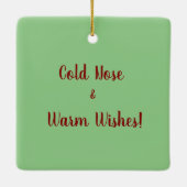 kerstgrijze verf bull met koude neus realistisch keramisch ornament (Achterkant)