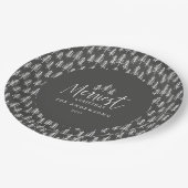 Kerstgrijze witte japandi-feestdag moderne papieren bordje (Gekanteld)