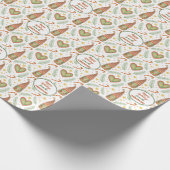 kerstgrilgnoompatroon cadeaupapier (Hoek)