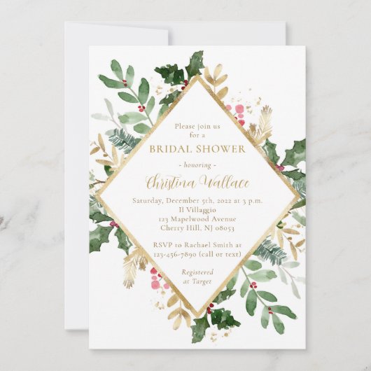 kerstgrilly Bridal Shower-uitnodigingen Kaart (Voorkant)