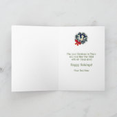 kerstgrindhond Wreath Bow Holiday Kaart (Binnen)