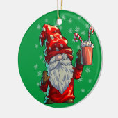 kerstgrint Shirt Mannen Vrouwen buffels rood Keramisch Ornament (Links)