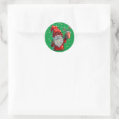 kerstgrint Shirt Mannen Vrouwen buffels rood Ronde Sticker (Tas)