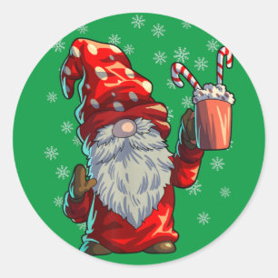 kerstgrint Shirt Mannen Vrouwen buffels rood Ronde Sticker