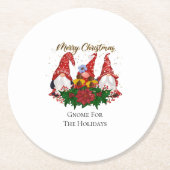 kerstgrint voor de Feestdagen Trendy Ronde Kartonnen Onderzetter (Voorkant)