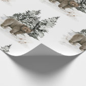Kerstgrizzly Beer Woodland Snow Gift Cadeaupapier (Hoek)