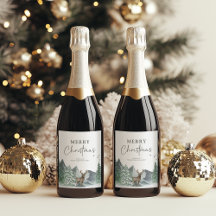 Kerstgroen Aquarel Dennenbos Vakantie