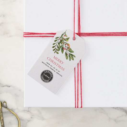 Kerstgroen Bedrijfslogo Vrolijk Kerstfeest Cadeaulabel