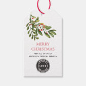 Kerstgroen Bedrijfslogo Vrolijk Kerstfeest Cadeaulabel (Voorkant)