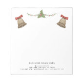 Kerstgroen Bells Aangepaste professionele tekst Notitieblok (Voorkant)