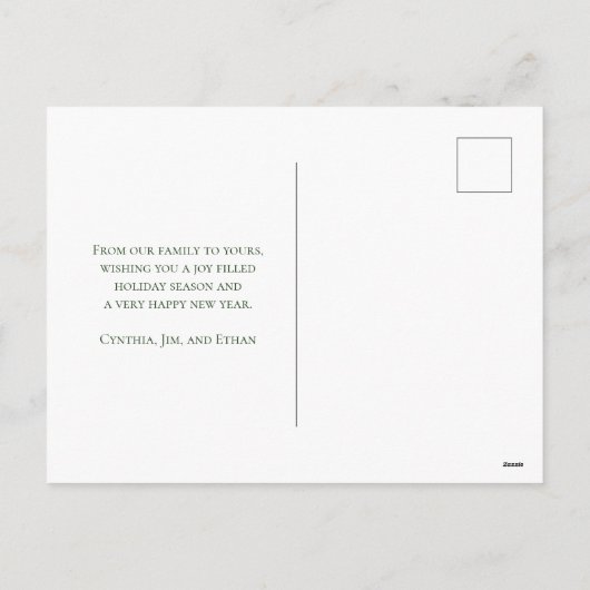 Kerstgroen & Bes Foto Kerstkaart Feestdagenkaart (Achterkant)