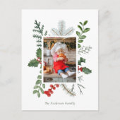 Kerstgroen & Bes Foto Kerstkaart Feestdagenkaart (Voorkant)