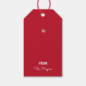 Kerstgroen Bessen Feestelijke Favoriet Cadeaulabel (Achterkant)