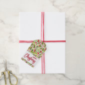 Kerstgroen Bessen Feestelijke Favoriet Cadeaulabel (Met Touw)