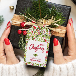 Kerstgroen Bessen Vakantiefavoriet Cadeaulabel