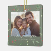 Kerstgroen blad Foto Keramisch Ornament (Links)