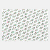 Kerstgroen Bladeren & Bessen Inpakpapier Vel (Voorkant)